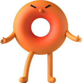 Angry Donut 3d Character Illustration